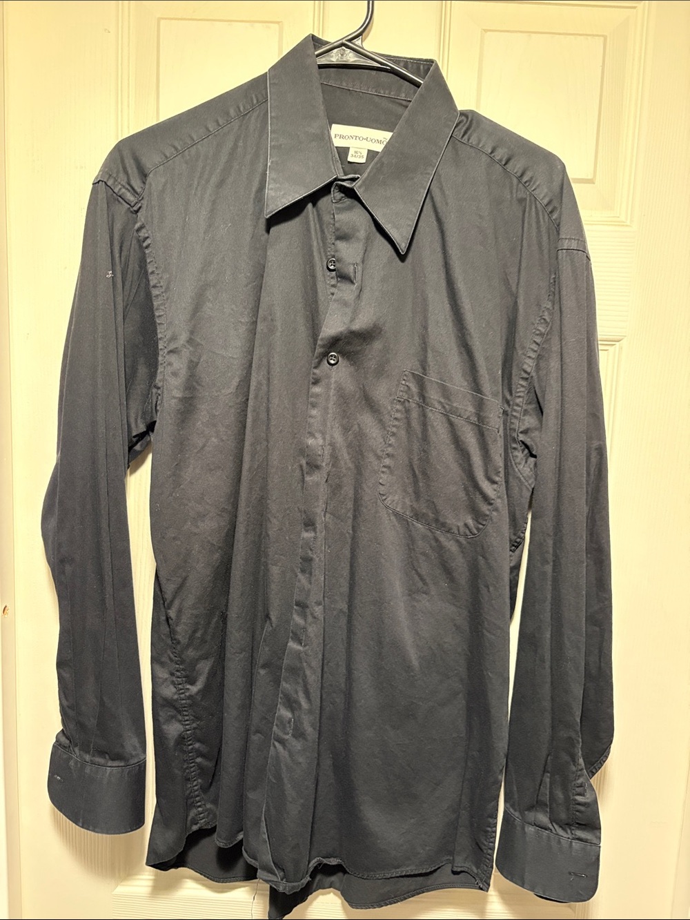 Pronto Uomo Black Long-Sleeve Dress Shirt